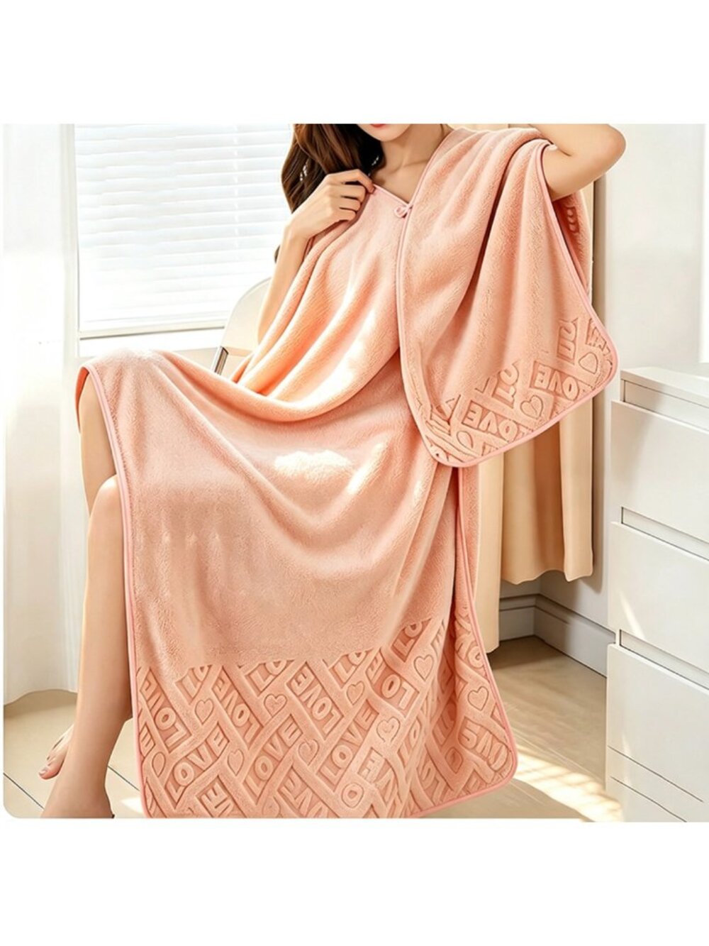 2Pcs Orange Towel Set Ultra Soft Microfiber Bath Towel Hand Towel